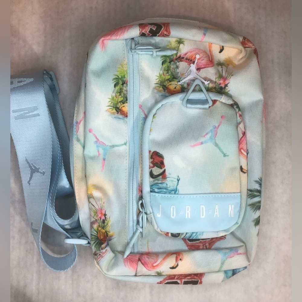 Nike Air Jordan Cordura Crossbody Bag Blue Tropical Flamingo MA0957-W4H